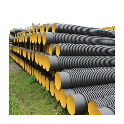 Il drenaggio nero dell'HDPE di SN8 6M Corrugated convoglia d'acciaio di rinforzo